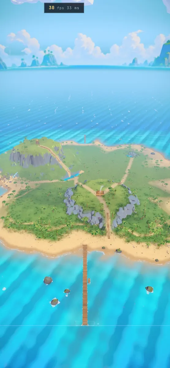 Driftwood Isle from the air in the game