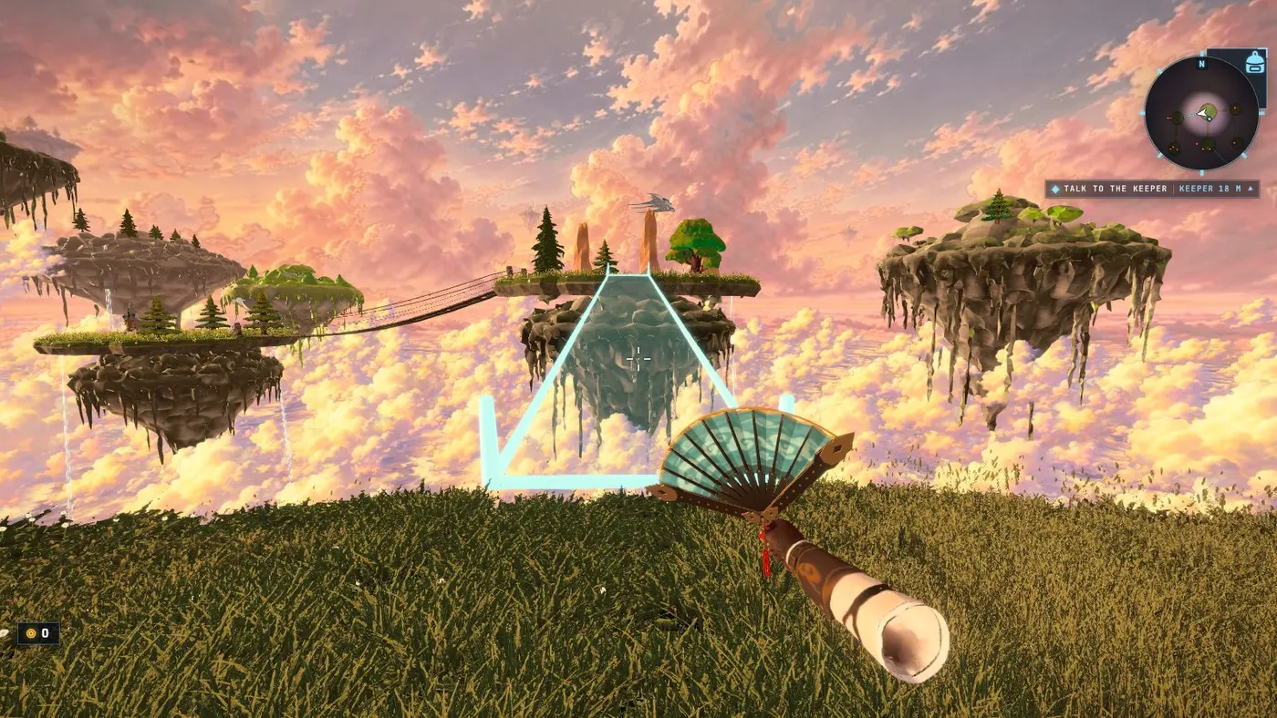Sky Reach in the game: floating islands over a sea of cloud